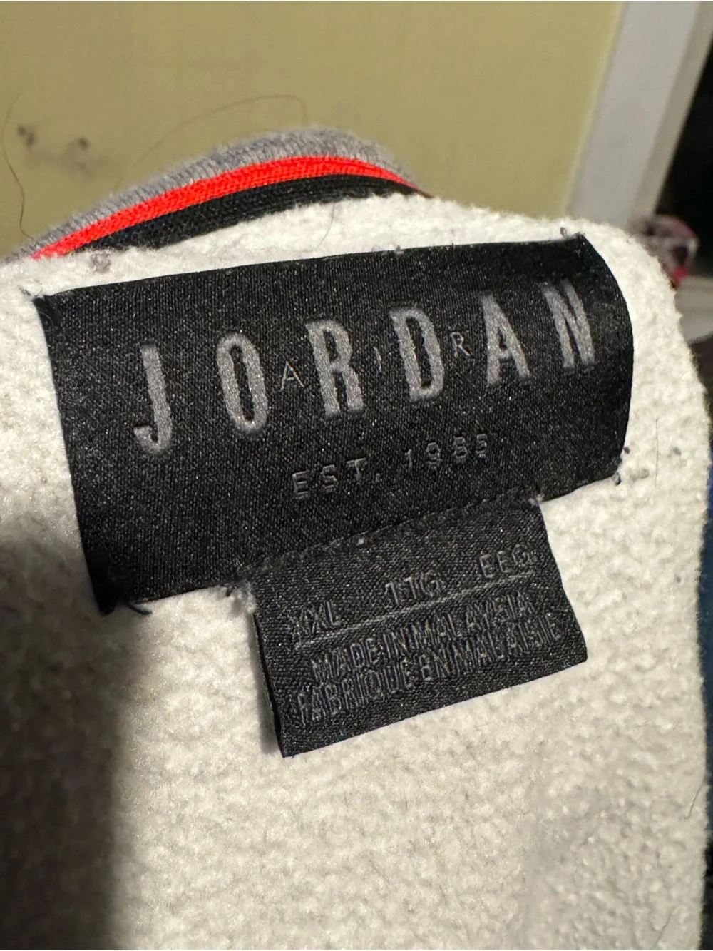 Jordan Men’s Gray Full-Zip Hoodie Sweatshirt